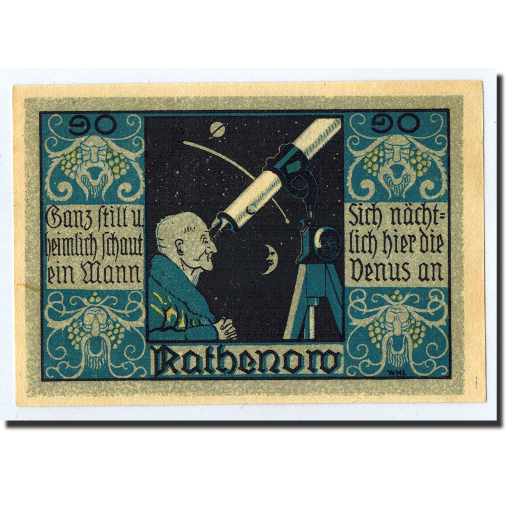 Banknote, Germany, Rathenow, 90 Pfennig, personnage, O.D, Undated, UNC(63)