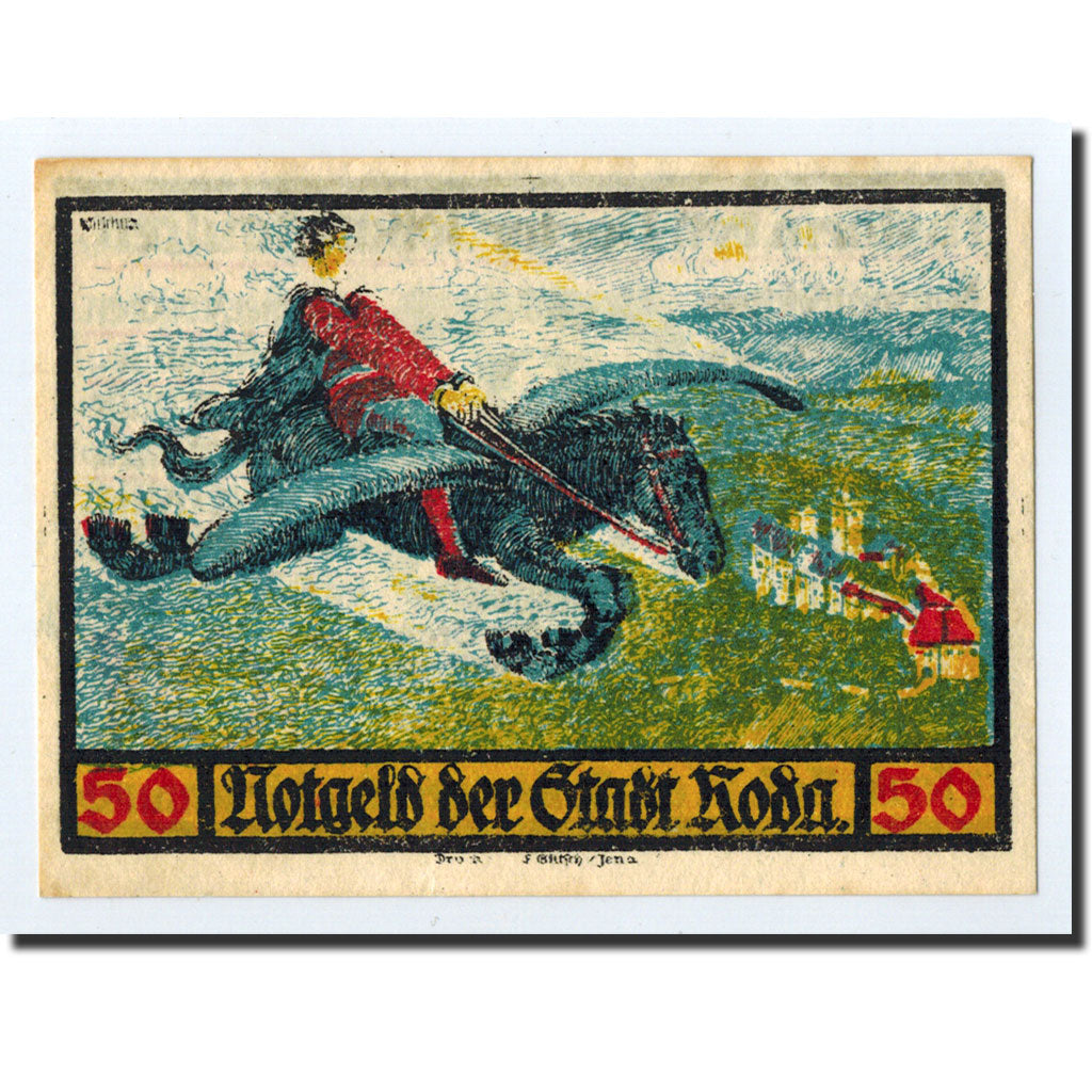 Banknote, Germany, Roda, 50 Pfennig, cavalier, 1921, 1921-09-30, UNC(63)