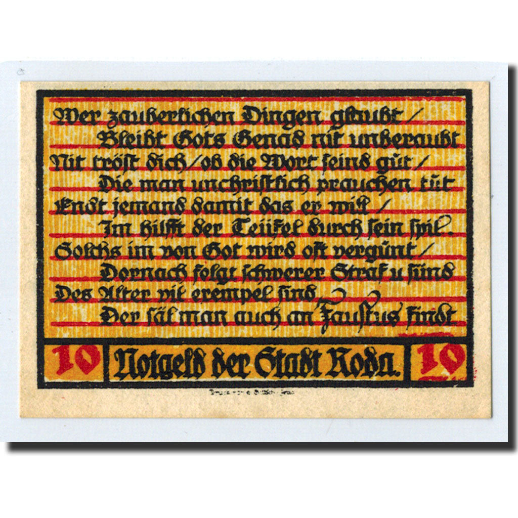Banknote, Germany, Roda, 10 Pfennig, Ecusson, 1921, 1921-09-30, UNC(63)