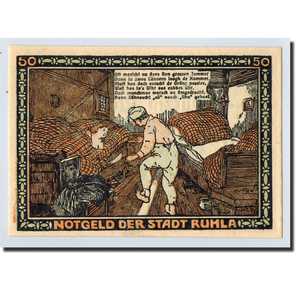 Banconote, Germania, Ruhla, 50 Pfennig, personnage, 1921, 1921-04-01, SPL