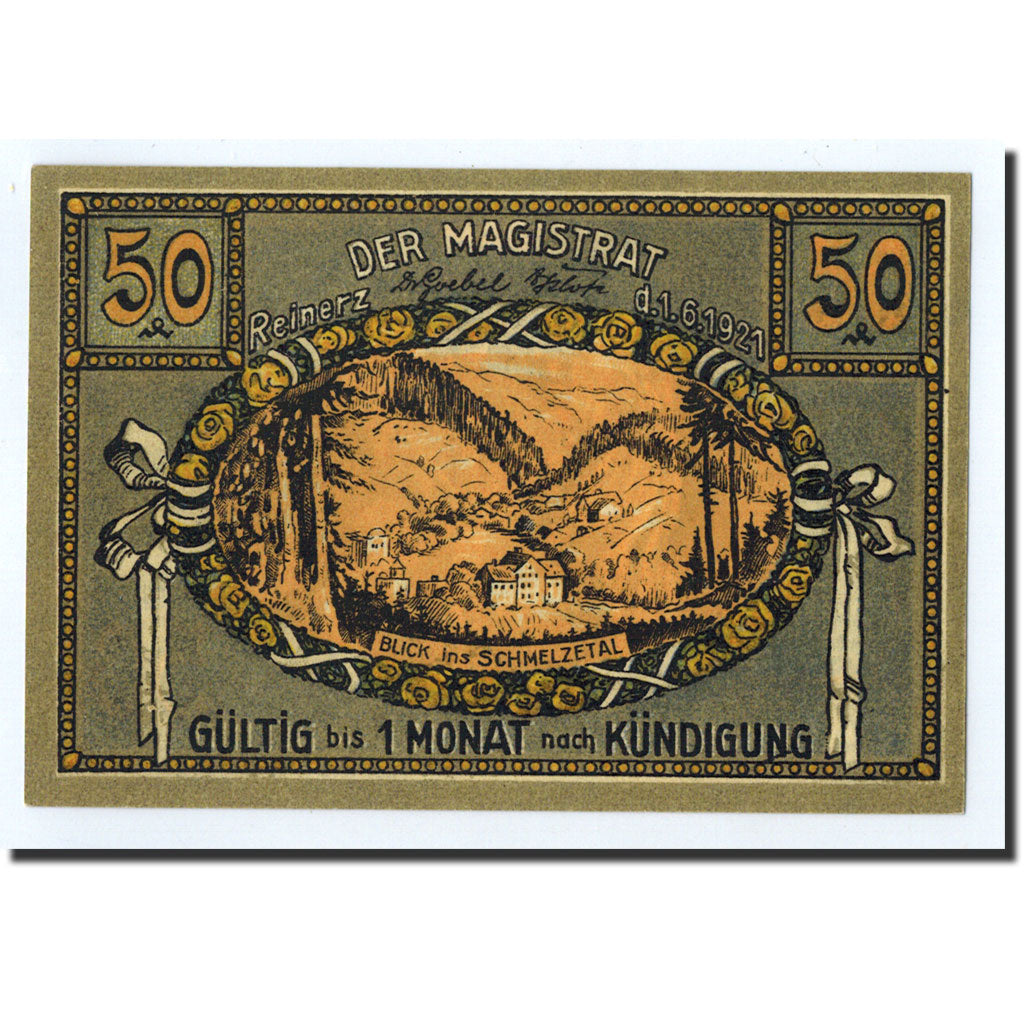 Banknote, Germany, Reinerz, 50 Pfennig, paysage, 1921, 1921-07-01, UNC(63)