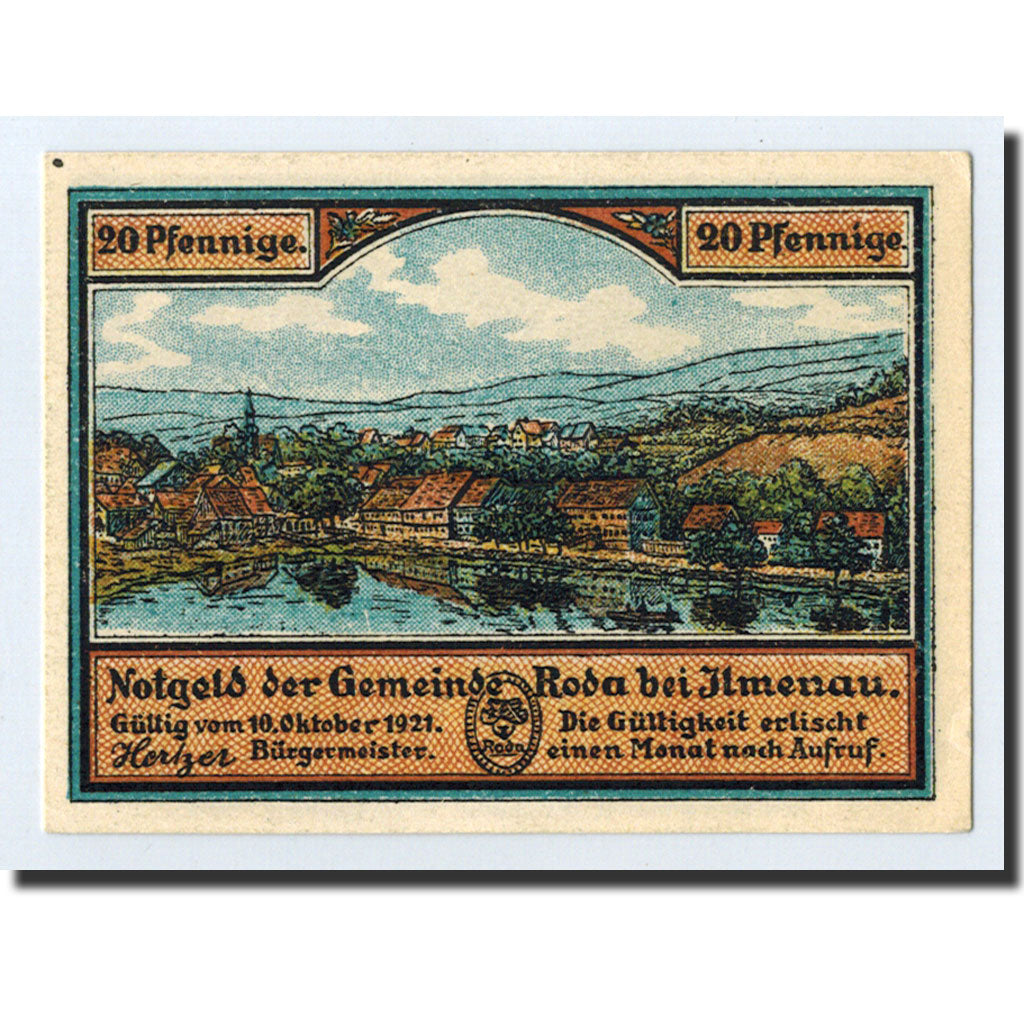 Banknote, Germany, Roda, 20 Pfennig, paysage, 1921, 1921-10-10, UNC(63)