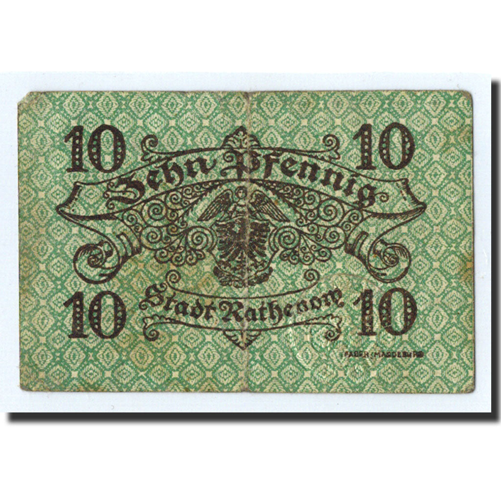 Banknote, Germany, Rathenow, 10 Pfennig, Ecusson, 1921, 1921-01-01, UNC(63)