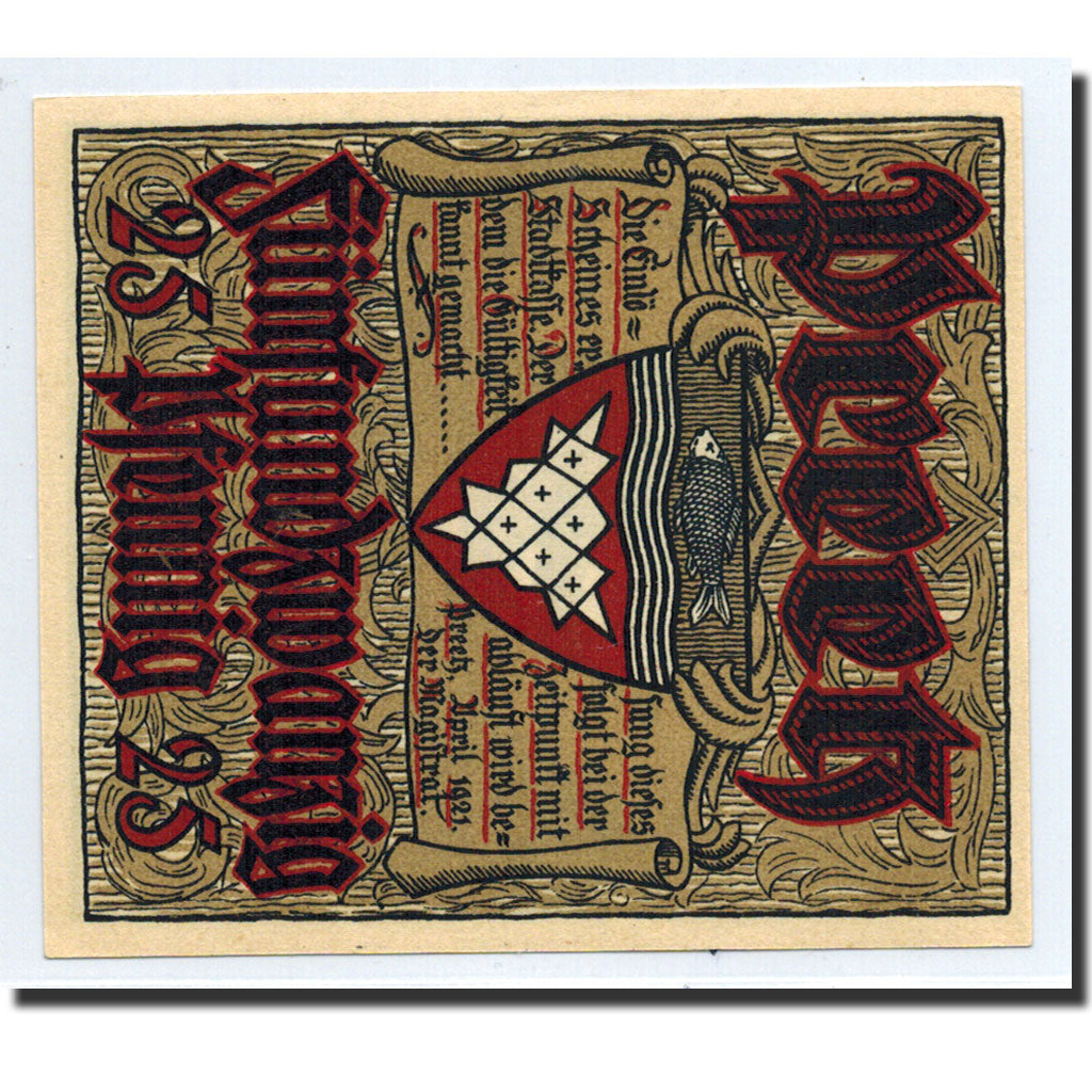 Banknote, Germany, Preetz, 25 Pfennig, personnage, 1921, Undated, UNC(63)