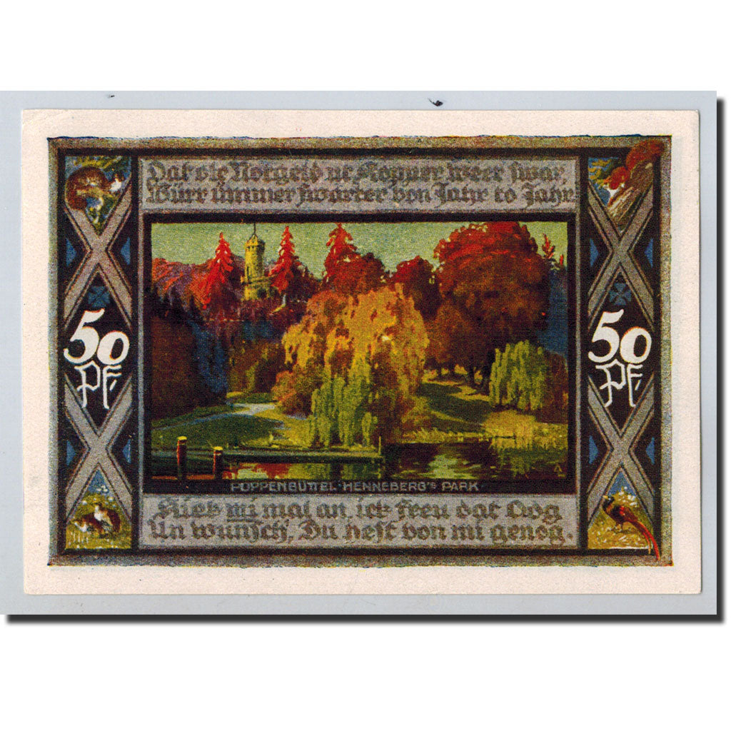 Geldschein, Deutschland, Poppenbüttel, 50 Pfennig, paysage, 1921, 1921-07-01