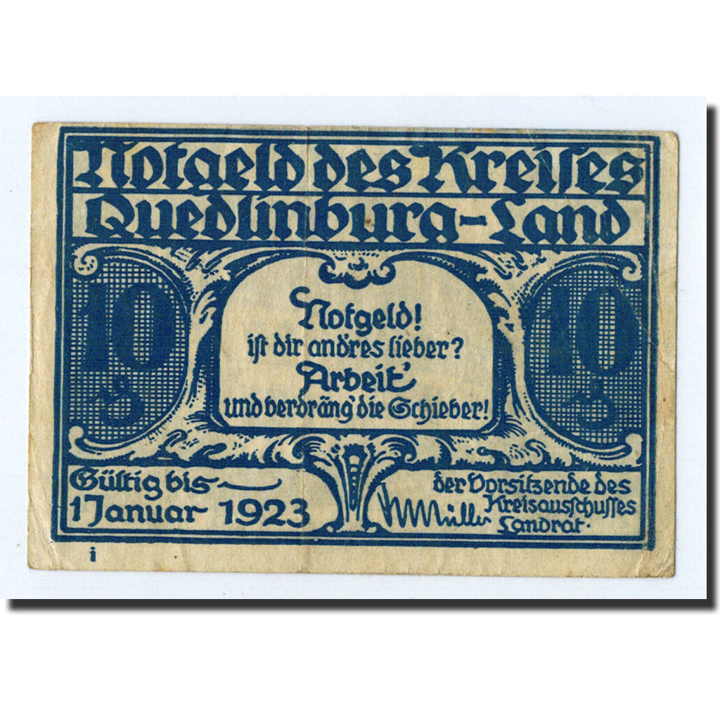 Banknote, Germany, Quedlinburg Stadt, 10 Pfennig, Maison, O.D, Undated, UNC(63)
