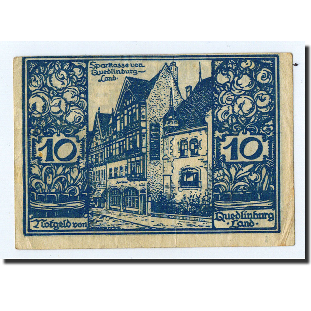 Banknote, Germany, Quedlinburg Stadt, 10 Pfennig, Maison, O.D, Undated, UNC(63)