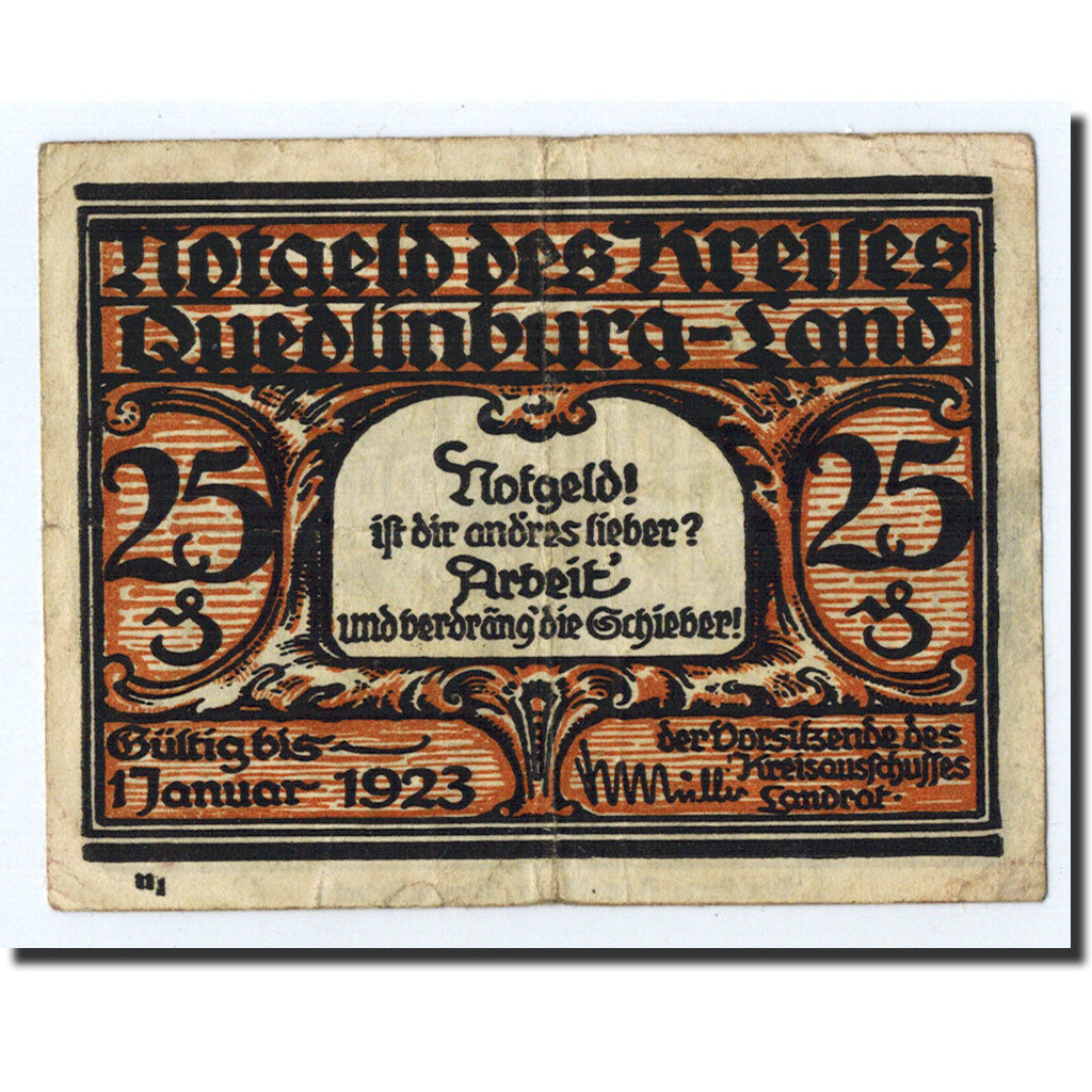 Banknote, Germany, Quedlinburg Stadt, 25 Pfennig, Maison, O.D, Undated, UNC(63)