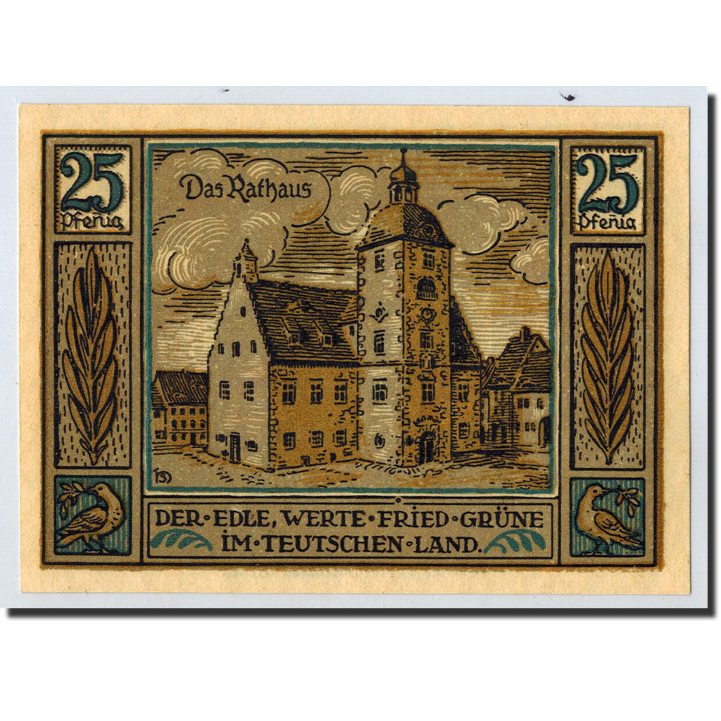 Banknote, Germany, Querfurt, 25 Pfennig, Ecusson, 1921, 1921-08-24, UNC(63)