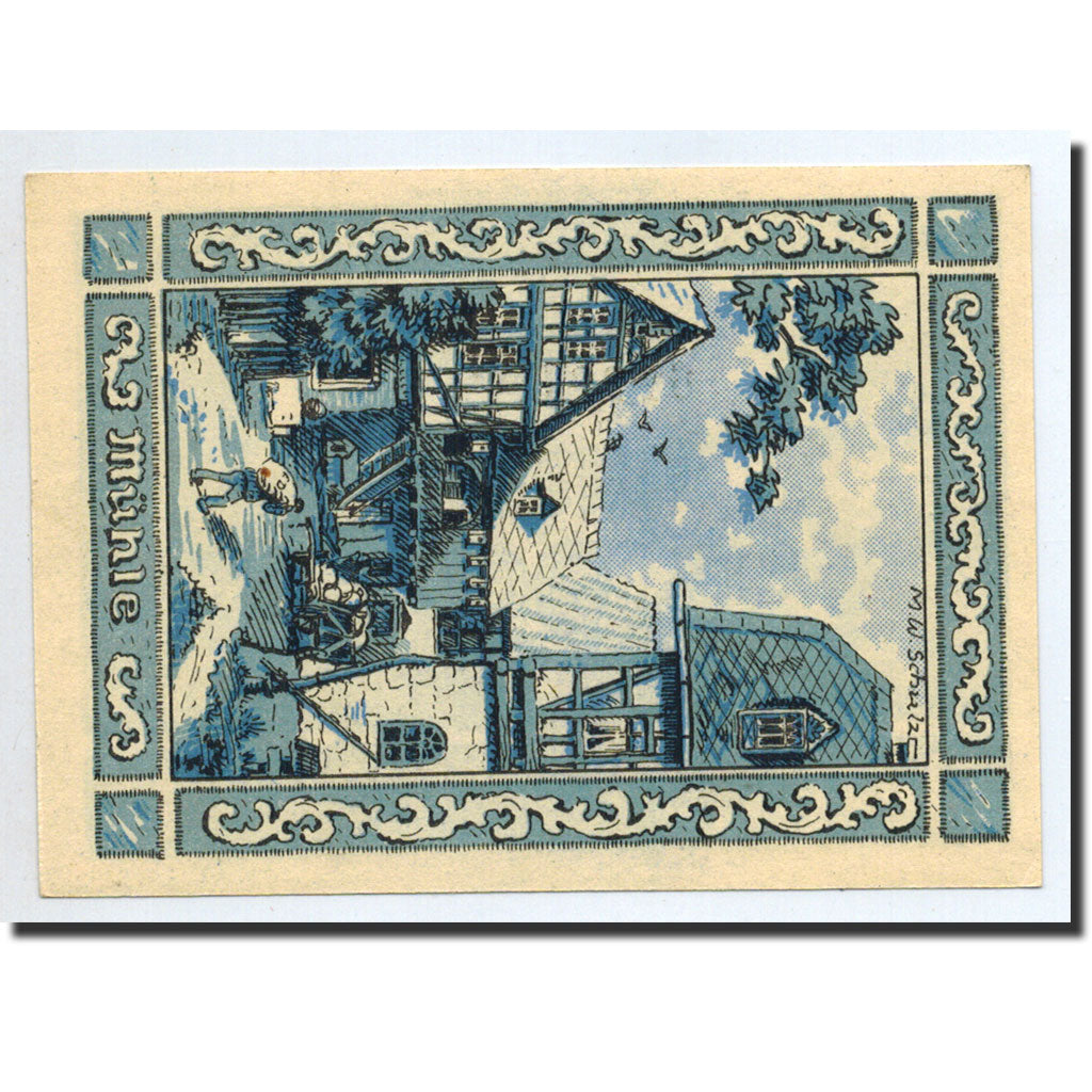 Banknote, Germany, Rehmen, 50 Pfennig, paysage, 1921, 1921-08-01, UNC(63)