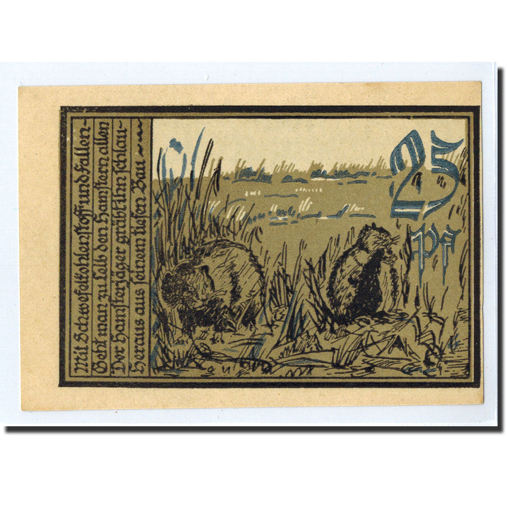 Banknote, Germany, Aschersleben, 25 Pfennig, Animaux, 1921, 1921-12-01, UNC(63)