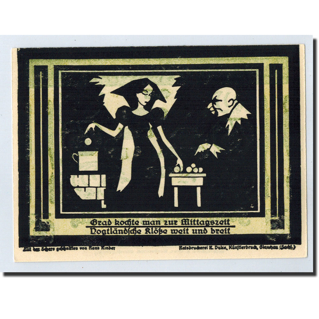 Banknote, Germany, Auerbach, 75 Pfennig, personnage, 1921, 1921-07-01, UNC(63)