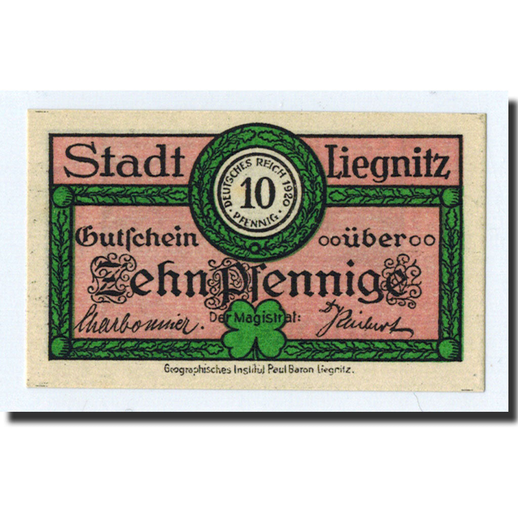 Banknote, Germany, Liegnitz Stadt, 10 Pfennig, paysage, O.D, Undated