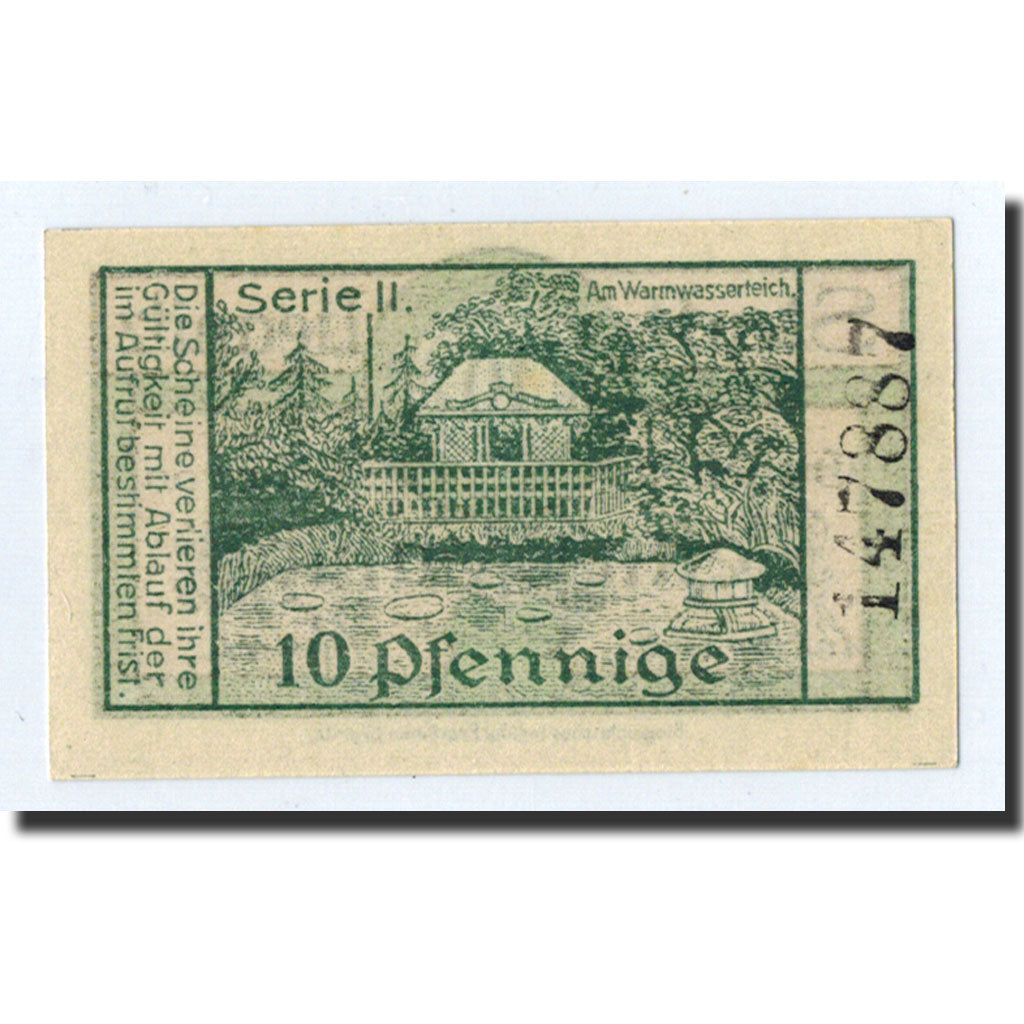 Banknote, Germany, Liegnitz Stadt, 10 Pfennig, paysage, O.D, Undated