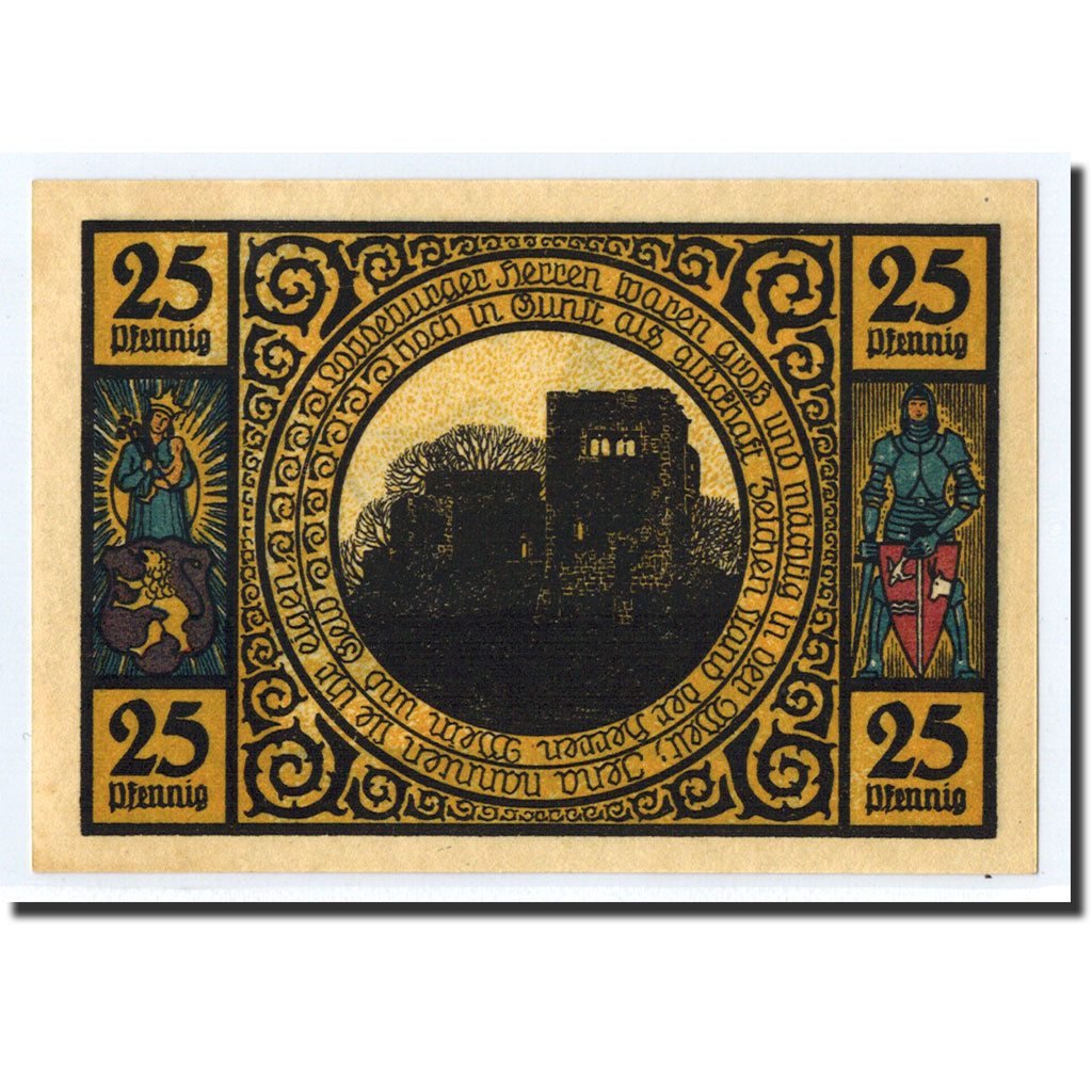Banknote, Germany, Lobeda Stadt, 25 Pfennig, paysage, 1921, Undated, UNC(63)