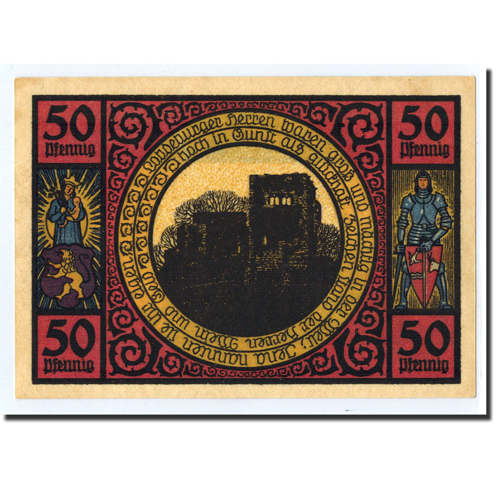 Banknote, Germany, Lobeda Stadt, 50 Pfennig, paysage, 1921, Undated, UNC(63)