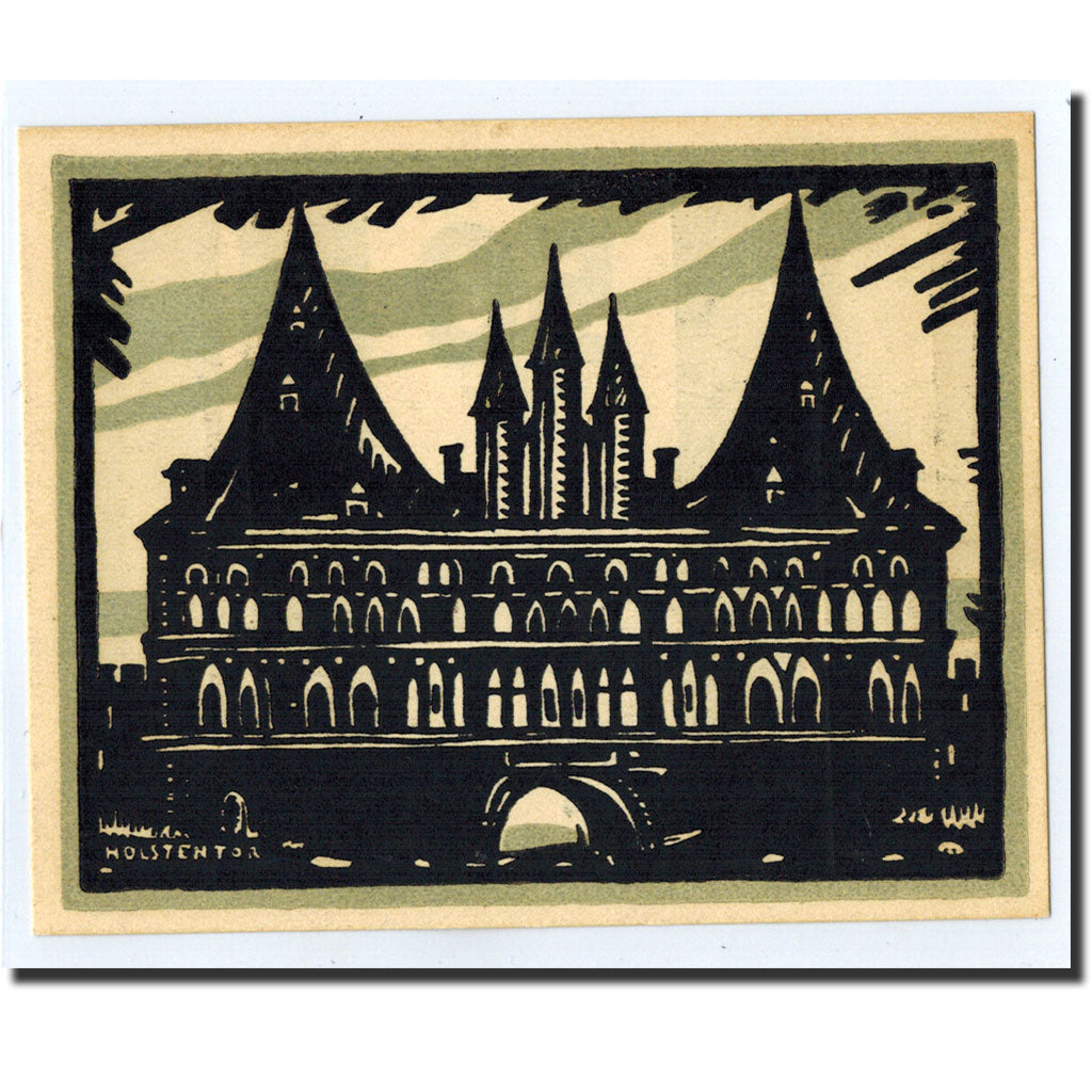 Banknote, Germany, Lübeck, 50 Pfennig, château, 1921, 1921-10-30, UNC(63)