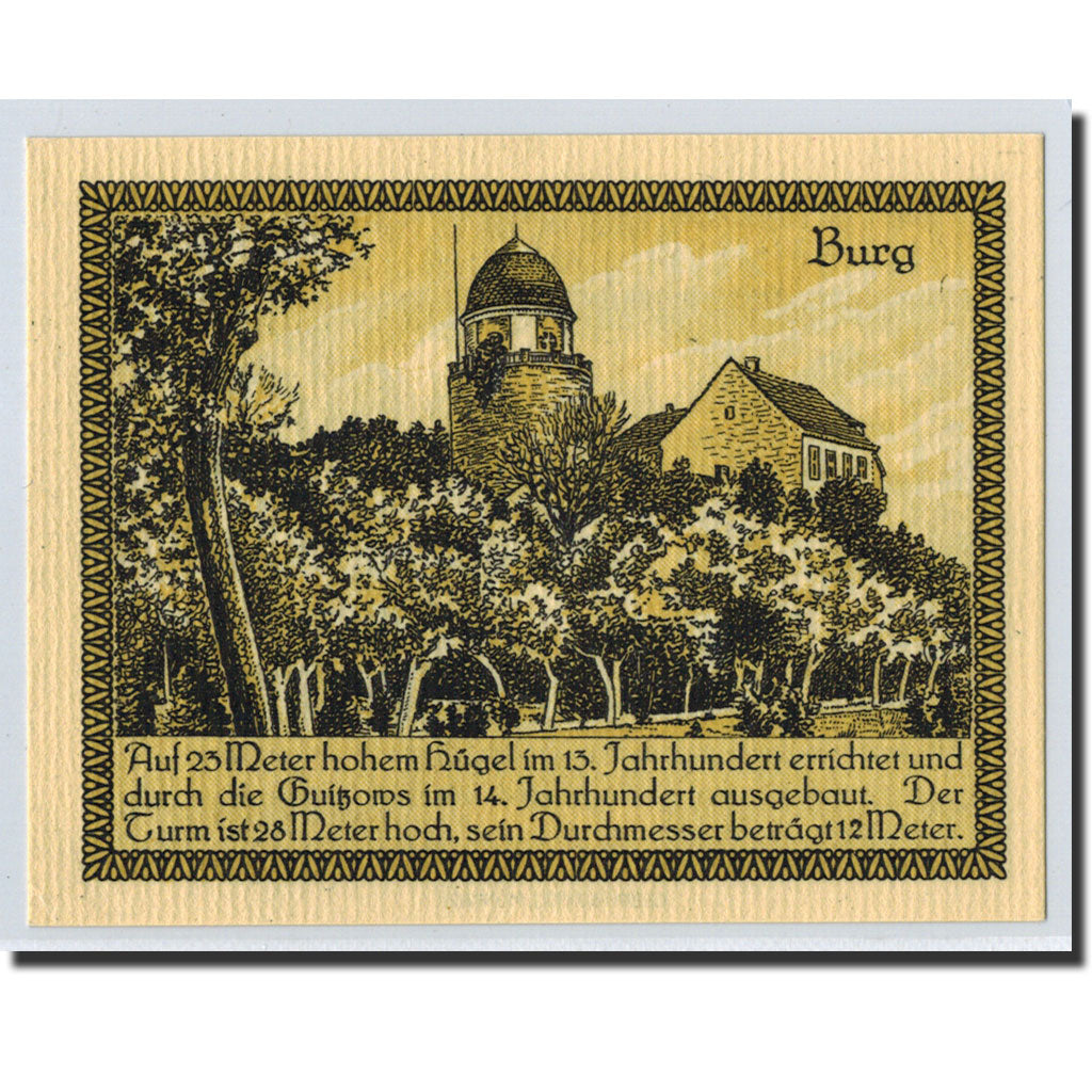 Banknote, Germany, Lenzen a.d. Elbe, 50 Pfennig, château, 1922, Undated