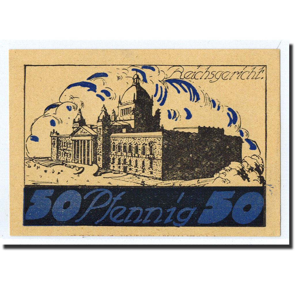 Banknote, Germany, Leipzig Stadt, 50 Pfennig, château, 1921, 1921-08-27