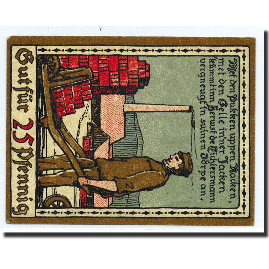 Banconote, Germania, Lage Stadt, 25 Pfennig, personnage, 1921, Undated, SPL
