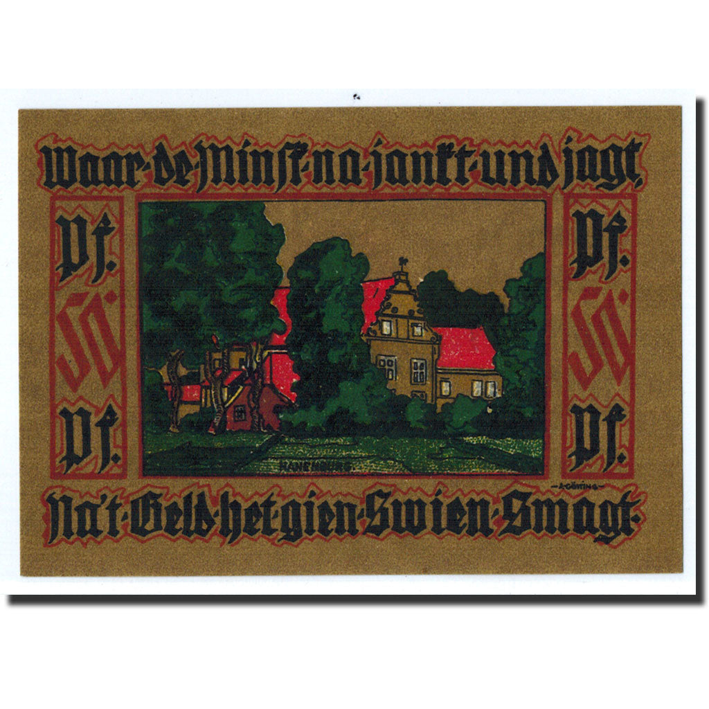 Banknote, Germany, Leer, 50 Pfennig, personnage, 1921, Undated, UNC(63)