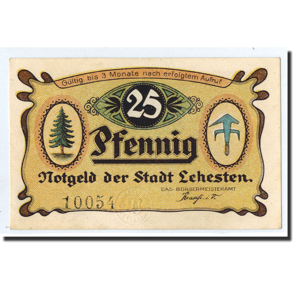Banknote, Germany, Lehesten Stadt, 25 Pfennig, Citation, 1921, Undated, UNC(63)
