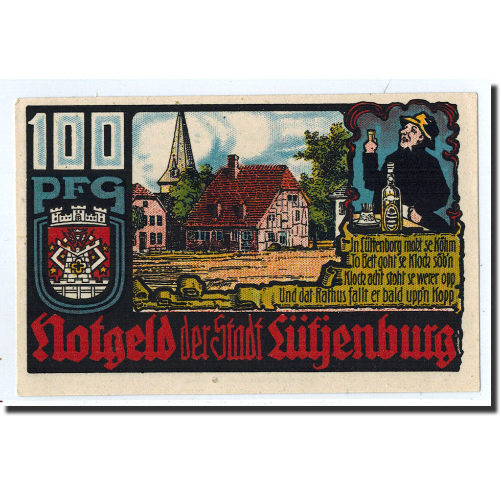 Banknote, Germany, Lutjenburg, 100 Pfennig, paysage, 1921, 1921-03-02, UNC(63)