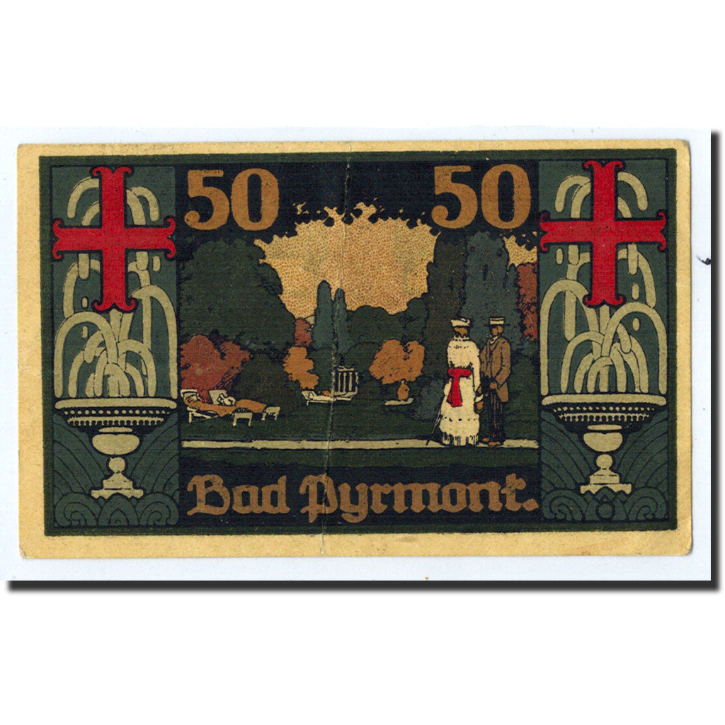 Banknote, Germany, Pyrmont, 50 Pfennig, paysage, 1921, 1921-02-02, UNC(63)