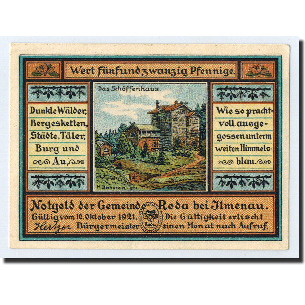 Banknote, Germany, Roda, 25 Pfennig, personnage, 1921, 1921-10-10, UNC(63)