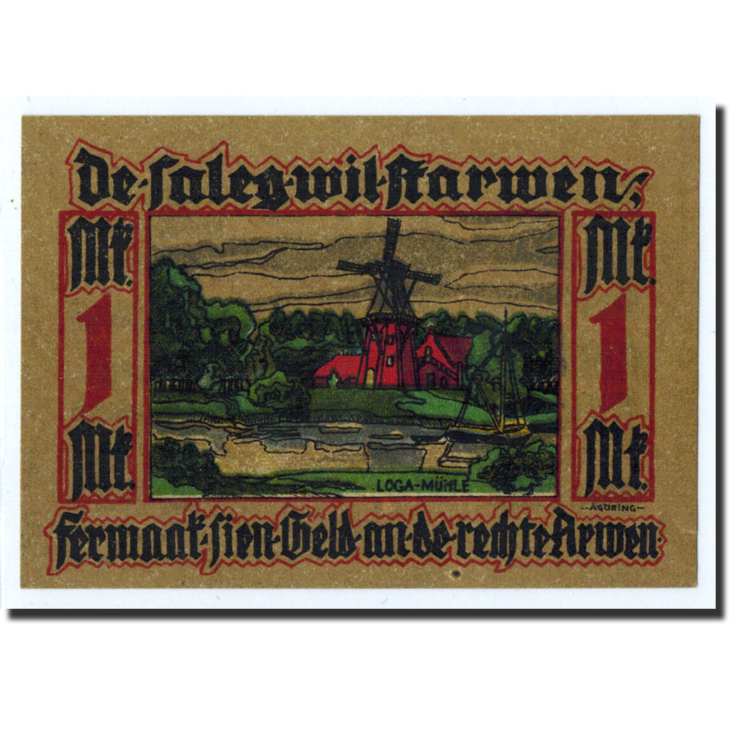 Banknote, Germany, Leer, 1 Mark, paysage, 1921, Undated, UNC(63), Mehl:782.1