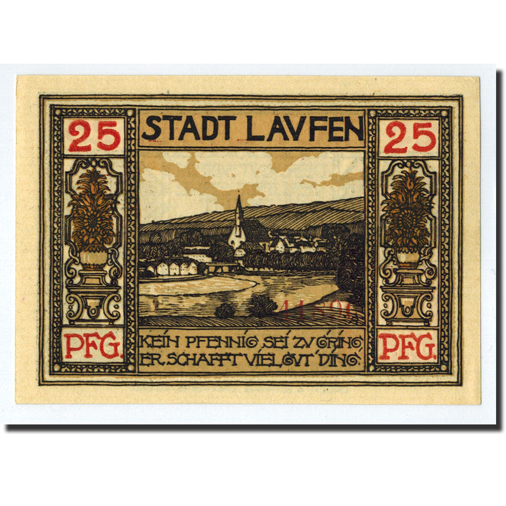 Banknote, Germany, Laufen, 25 Pfennig, paysage, 1920, 1920-10-20, UNC(63)