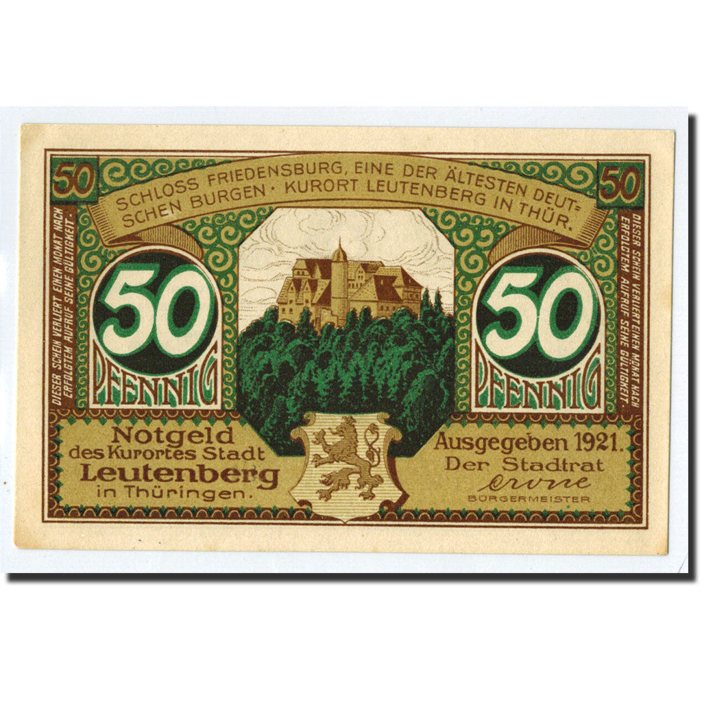 Banknote, Germany, Leutenberg, 50 Pfennig, personnage, 1921, Undated, UNC(63)