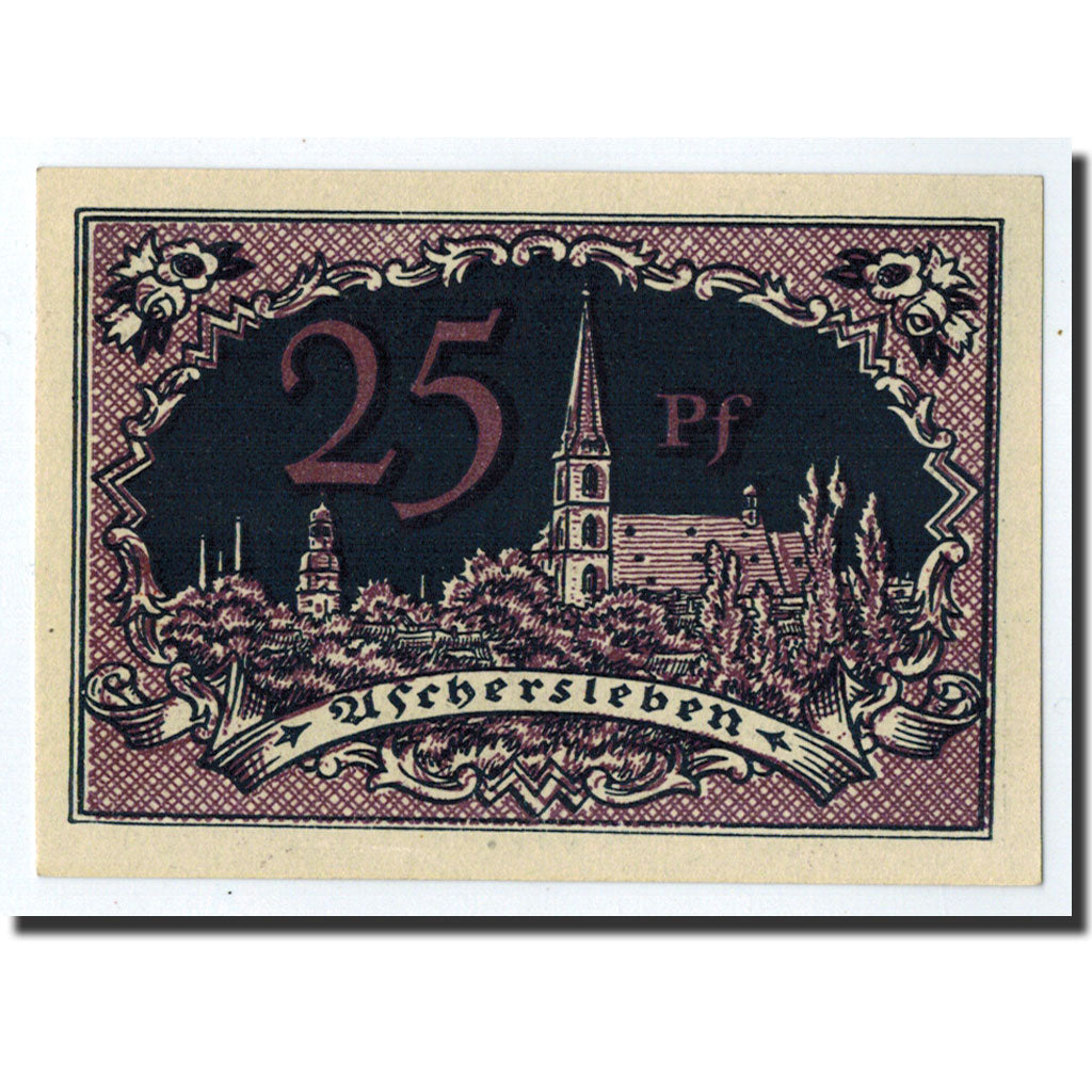Banknote, Germany, Aschersleben, 25 Pfennig, Eglise, 1920, 1920-03-05, UNC(63)