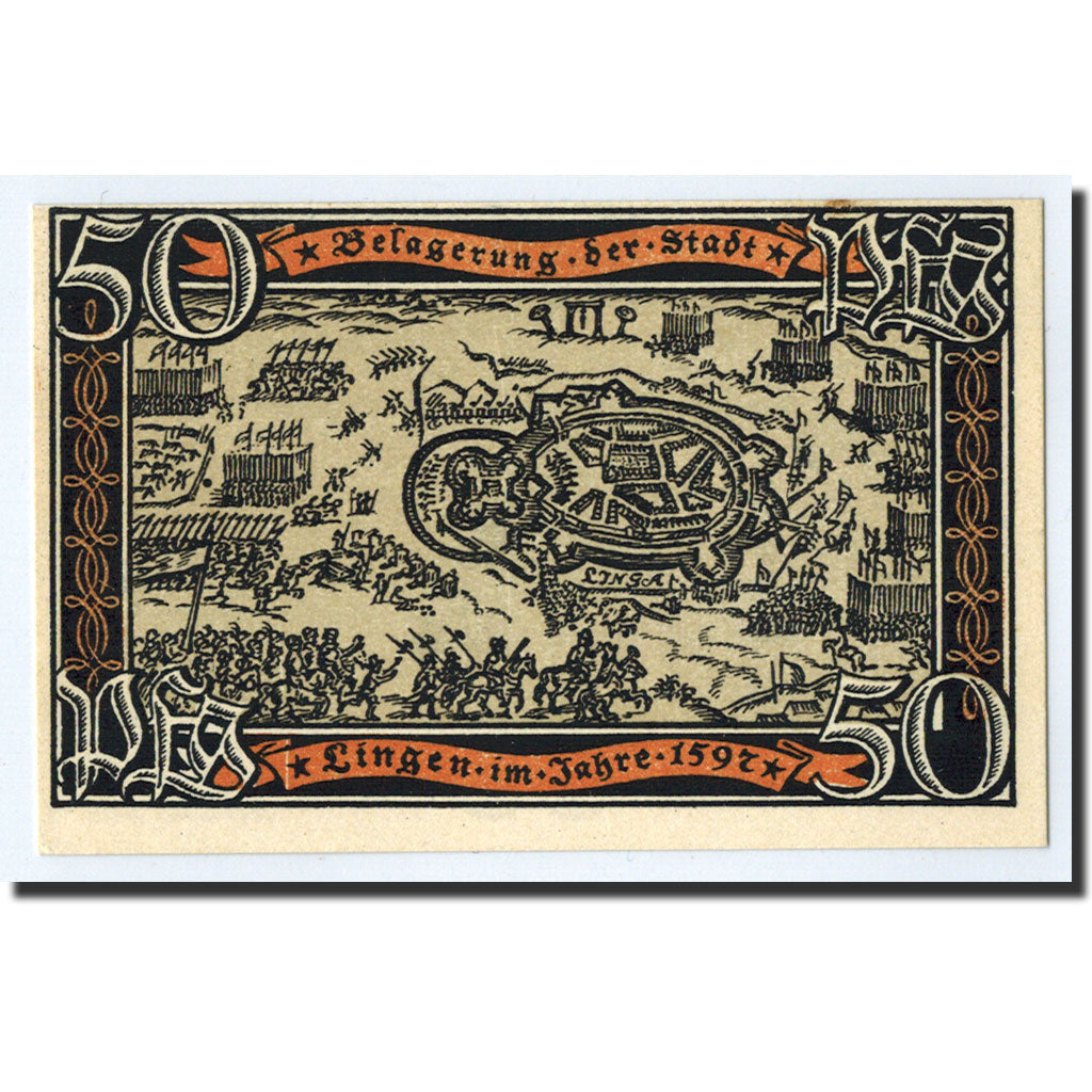 Geldschein, Deutschland, Lingen Stadt, 50 Pfennig, paysage, 1921, 1921-04-01
