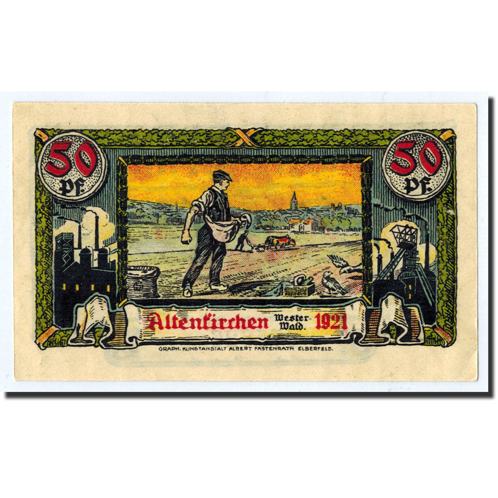 Banknote, Germany, Altenkirchen, 50 Pfennig, paysage, 1921, Undated, UNC(63)