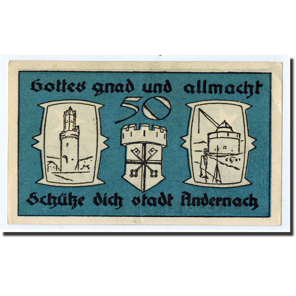 Banknote, Germany, Andernach, 50 Pfennig, Ecusson, 1920, 1920-04-01, UNC(63)