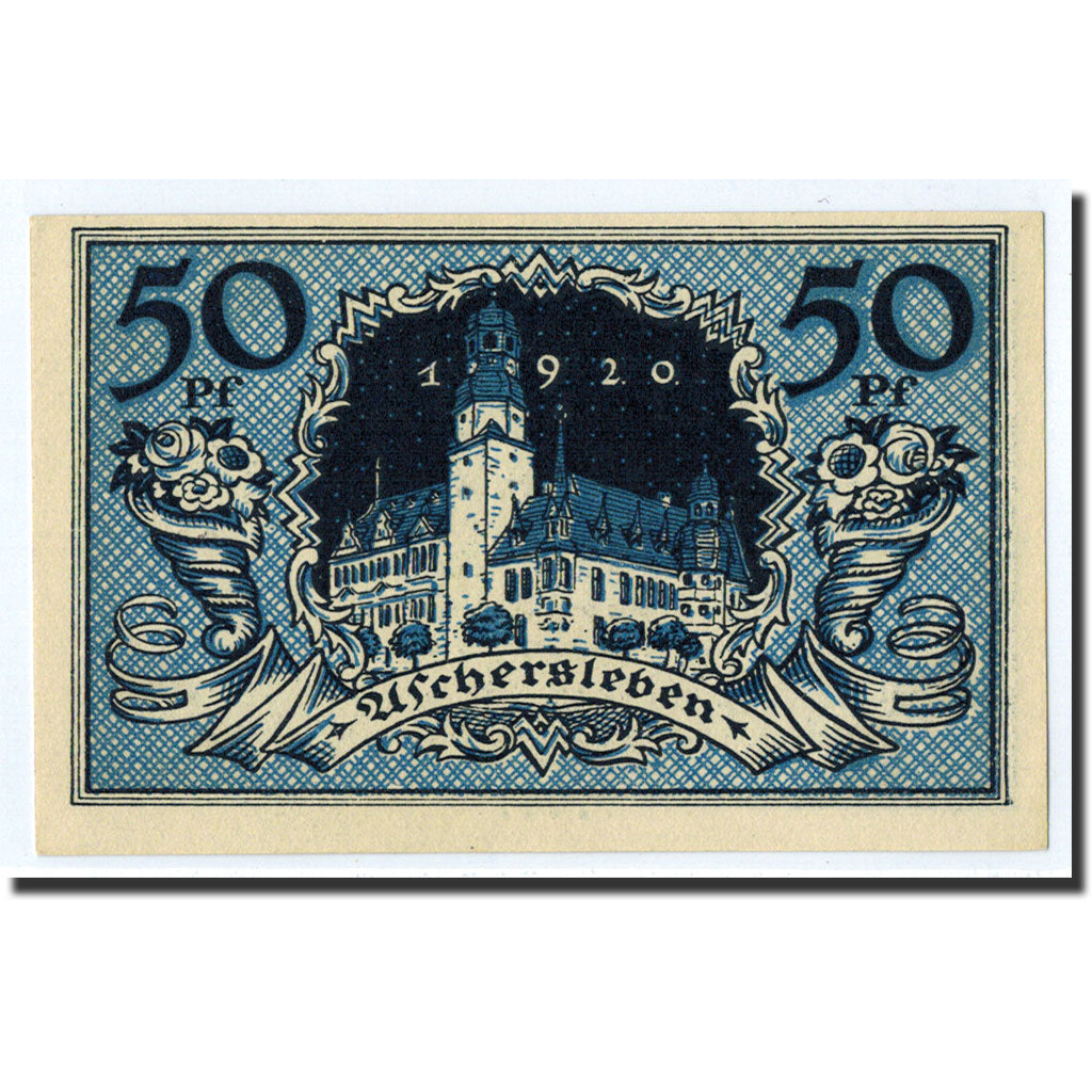 Banknote, Germany, Aschersleben, 50 Pfennig, Monument, 1920, 1920-03-05, UNC(63)