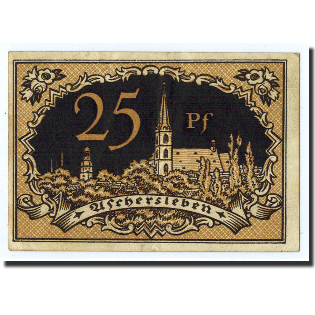 Banknote, Germany, Aschersleben, 25 Pfennig, Eglise, 1920, 1920-03-05, UNC(63)