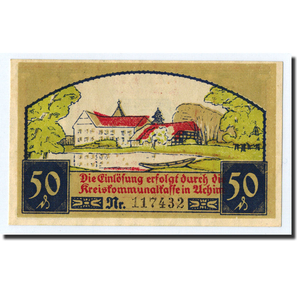 Banknote, Germany, Achim, 50 Pfennig, paysage, 1921, 1921-01-15, UNC(63)