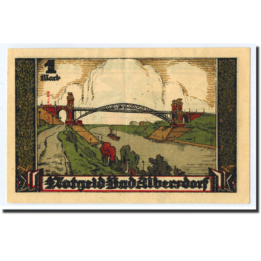 Banknote, Germany, Albersdorf, 1 Mark, paysage, 1922, 1922-01-01, UNC(63)