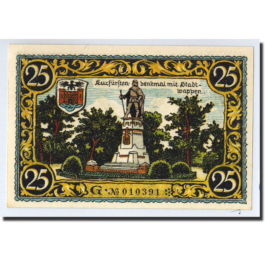 Banknote, Germany, Friesack Stadt, 25 Pfennig, Monument, 1921, UNC(63)