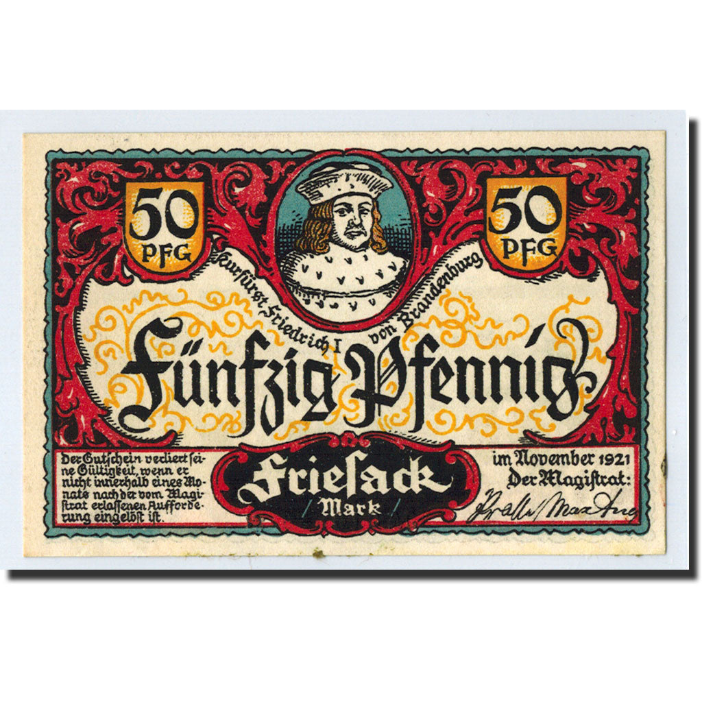 Banknote, Germany, Friesack Stadt, 50 Pfennig, Animaux, 1921, UNC(63)