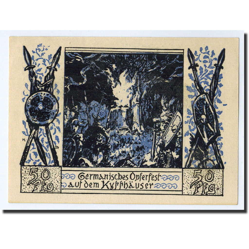 Banknote, Germany, Frankenhausen am K., 50 Pfennig, paysage, 1921, 1921-06-19