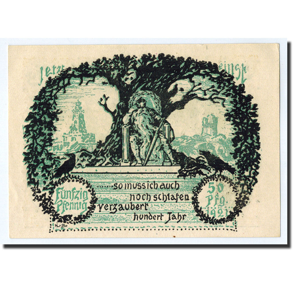 Billet, Allemagne, Frankenhausen am K., 50 Pfennig, personnage, 1921