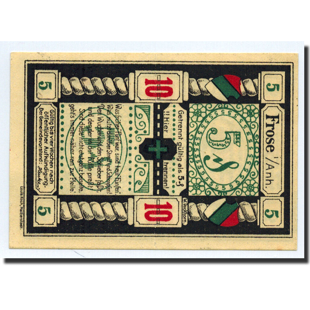 Banknote, Germany, Frose, 10 Pfennig, graphique, O.D, UNC(63), Mehl:398.1