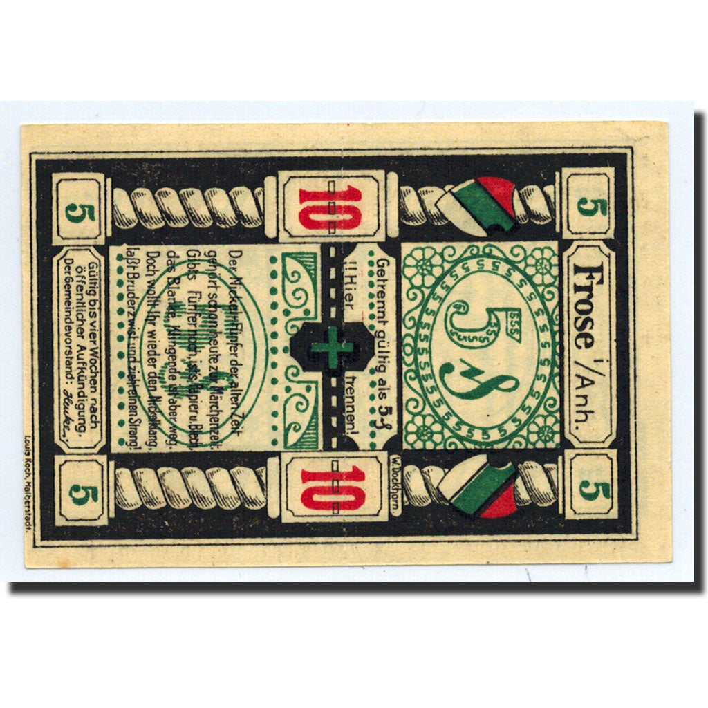 Banknote, Germany, Frose, 10 Pfennig, graphique, O.D, UNC(63), Mehl:398.1