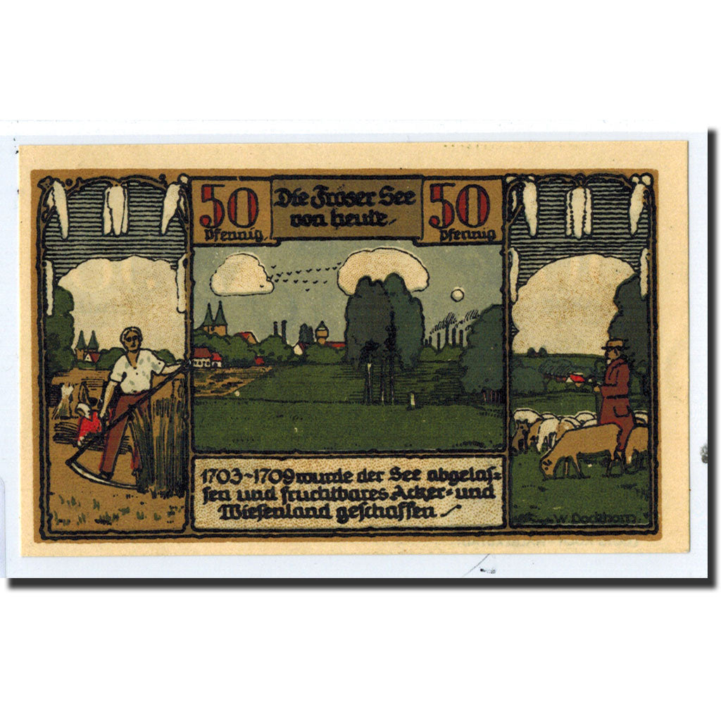 Banconote, Germania, Frose, 50 Pfennig, paysage, 1921, 1921-06-27, SPL