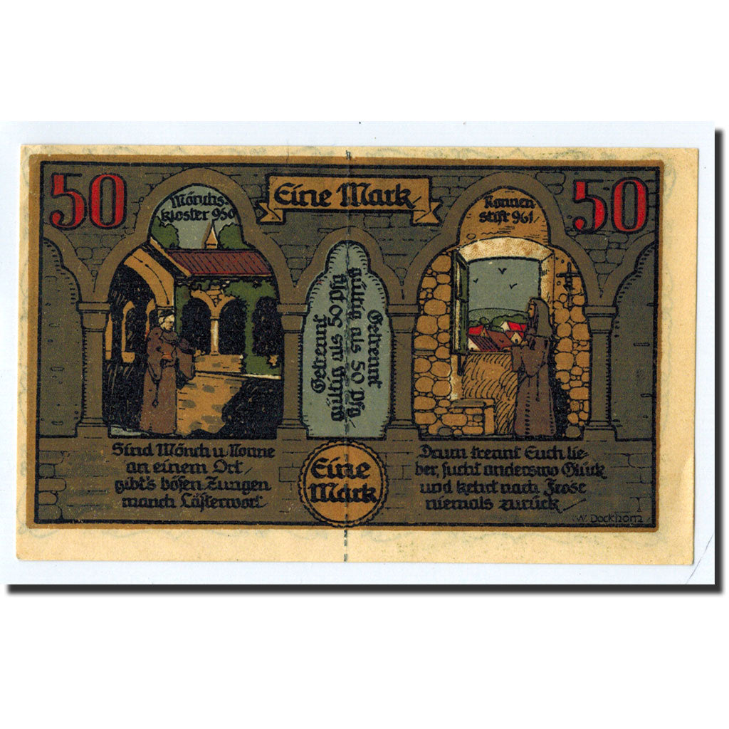 Banknote, Germany, Frose, 50 Pfennig, monastère, 1921, 1921-06-27, UNC(63)