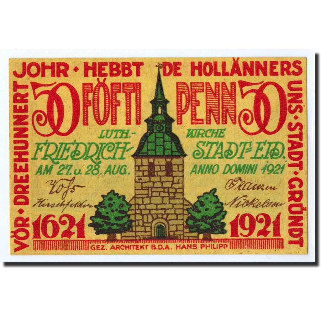 Geldschein, Deutschland, Friedrichstadt Stadt, 50 Pfennig, Maison, 1921