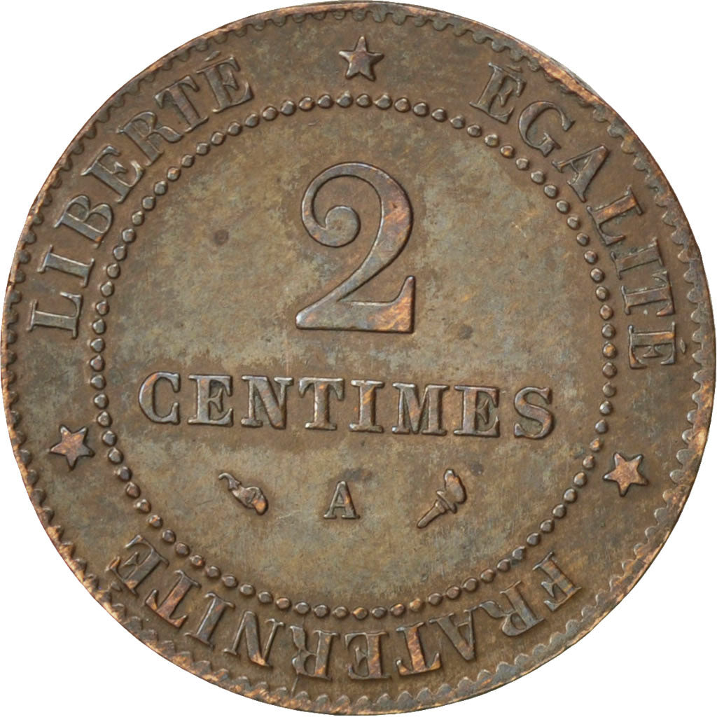 Coin, France, Cérès, 2 Centimes, 1897, Paris, AU(50-53), Bronze, KM:827.1